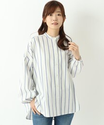 【ワンズテラスオリジナル】Wガーゼ ストライプ シャツ