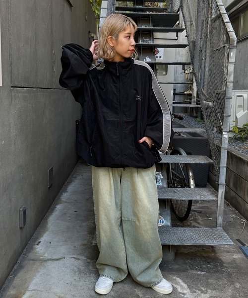 CIAOPANIC(チャオパニック)の「【ユニセックス】ナイロントラックジャケット(ナイロンジャケット・レディース・ブラック/ブルー/グレー・FREE)」の11枚目の写真