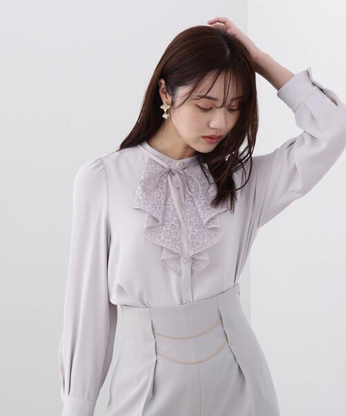 PROPORTION BODY DRESSING（プロポーションボディドレッシング）の「レースディティールブラウス / 1214110201（シャツ/ブラウス・レディース・グレー/ブルー/ホワイト系その他・SMALL/MEDIUM）」の3枚目の写真