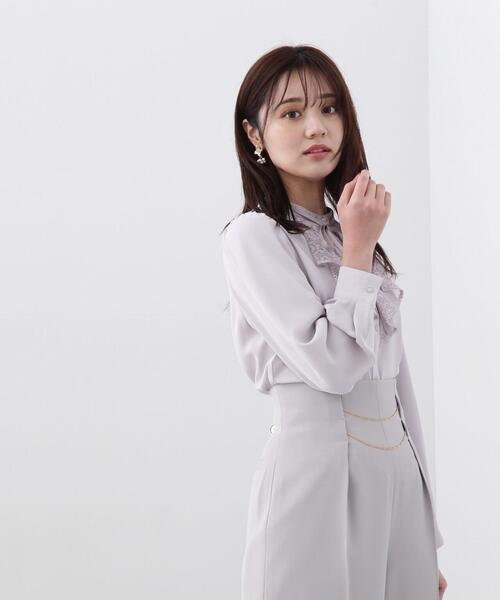 PROPORTION BODY DRESSING（プロポーションボディドレッシング）の「レースディティールブラウス / 1214110201（シャツ/ブラウス・レディース・グレー/ブルー/ホワイト系その他・SMALL/MEDIUM）」の4枚目の写真