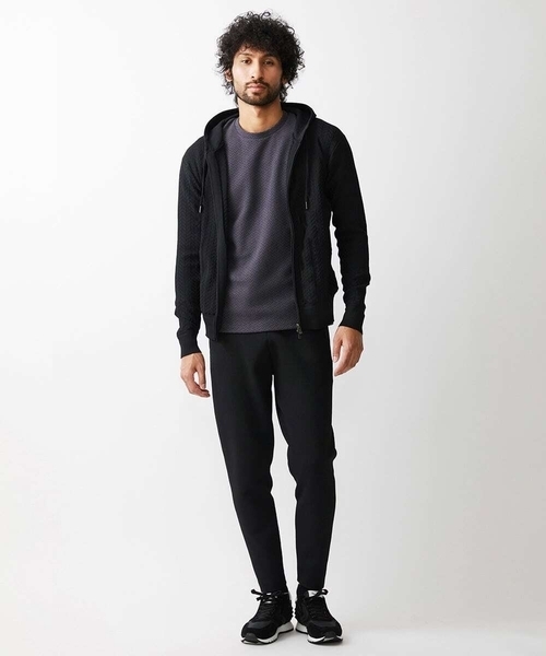 MICHEL KLEIN HOMME   （ミッシェルクランオム）の「【2024年モデル】ニットZIPアップパーカー セットアップ（パーカー・メンズ・ブラック/ダークグレー・MEDIUM/LARGE/X-LARGE）」の12枚目の写真