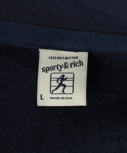 SPORTY&RICH（スポーティアンドリッチ）の「【SPORTY&RICH / スポーティアンドリッチ】JFK QUARTER ZIP（スウェット・メンズ・ネイビー・MEDIUM/SMALL/LARGE）」の9枚目の写真