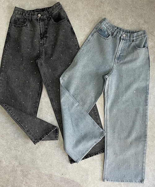 ROGER AND RAW（ロジャーアンドロウ）の「ラインストーンデニムパンツ