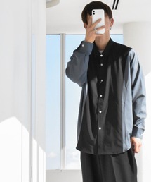 ポリストレッチ バイカラーLSシャツ
