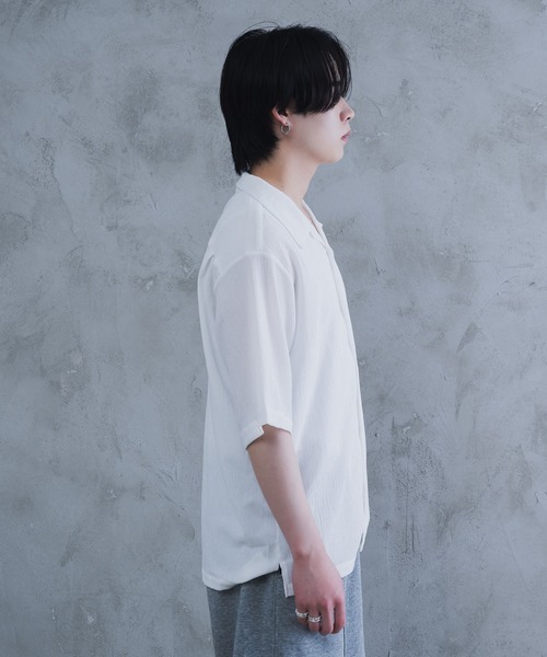 AROUND FLAVA（アラウンドフラバ）の「oversized heart sheer shirt / オーバーサイズ ハート シアーシャツ（シャツ/ブラウス・メンズ・ホワイト/ブラック・SMALL/MEDIUM/LARGE）」の5枚目の写真