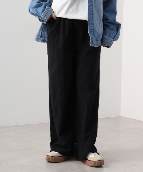 A.N.L(エーエヌエル レーベル)の「A.N.L 麻風コットンワイドパンツ(その他パンツ・レディース・ブラック/ブルー/ブラウン/レッド/ベージュ・38)」の17枚目の写真
