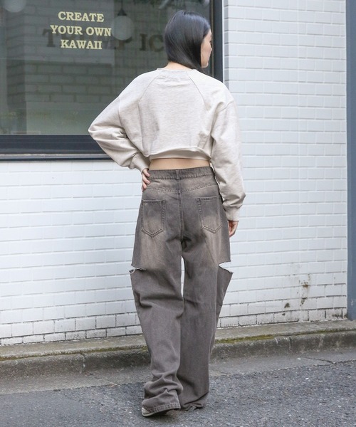 3.3 Field Trip (3.3フィールドトリップ)の「3.3 Field Trip/ロゴタンタケプルオーバー(ウラケ) 2107697(Tシャツ/カットソー・レディース・ライトグレー/グレー/ネイビー・FREE)」の6枚目の写真