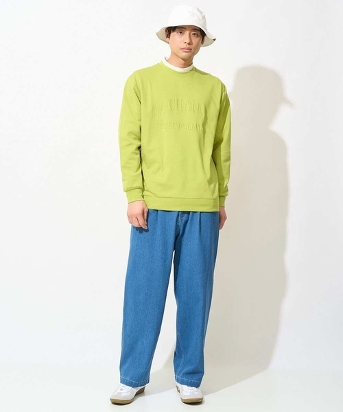 a.v.v(アーヴェヴェ)の「【ドライタッチ】ダンボールエンボスロゴプルオーバー(さらっとクリーンシリーズ)(スウェット・メンズ・ホワイト/ベージュ/ミント・50/48/46)」の4枚目の写真