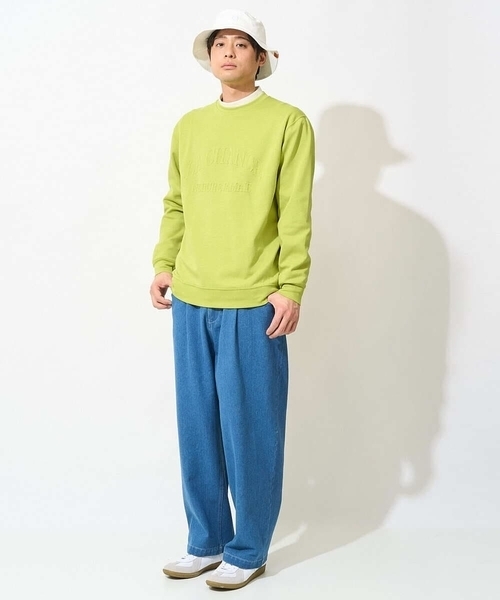 a.v.v(アーヴェヴェ)の「【ドライタッチ】ダンボールエンボスロゴプルオーバー(さらっとクリーンシリーズ)(スウェット・メンズ・ホワイト/ベージュ/ミント・50/48/46)」の5枚目の写真