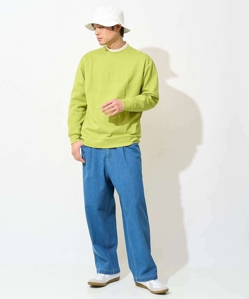 a.v.v(アーヴェヴェ)の「【ドライタッチ】ダンボールエンボスロゴプルオーバー(さらっとクリーンシリーズ)(スウェット・メンズ・ホワイト/ベージュ/ミント・50/48/46)」の6枚目の写真