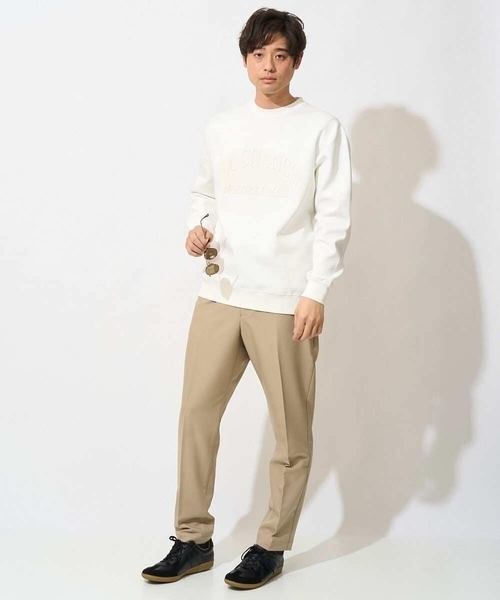 a.v.v(アーヴェヴェ)の「【ドライタッチ】ダンボールエンボスロゴプルオーバー(さらっとクリーンシリーズ)(スウェット・メンズ・ホワイト/ベージュ/ミント・50/48/46)」の7枚目の写真