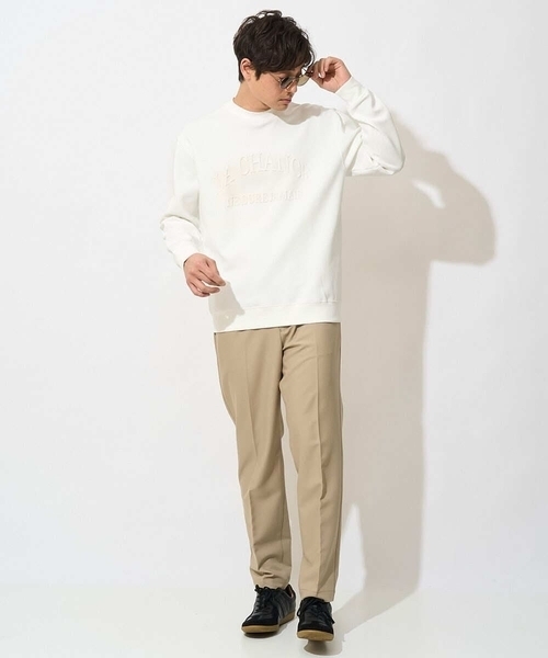 a.v.v(アーヴェヴェ)の「【ドライタッチ】ダンボールエンボスロゴプルオーバー(さらっとクリーンシリーズ)(スウェット・メンズ・ホワイト/ベージュ/ミント・50/48/46)」の8枚目の写真