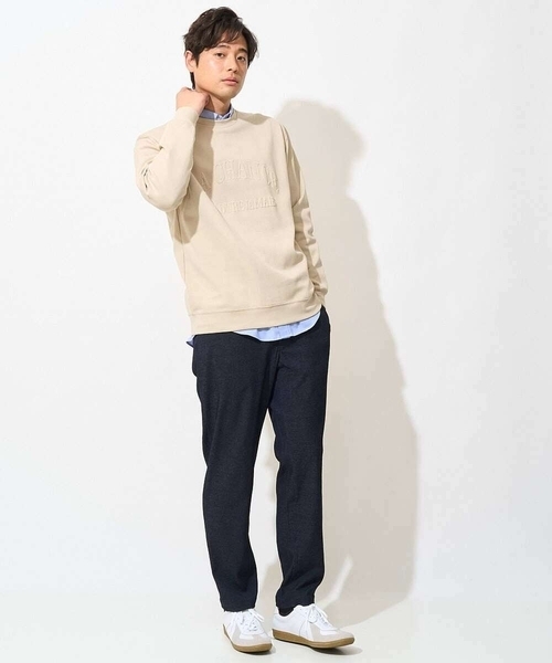a.v.v(アーヴェヴェ)の「【ドライタッチ】ダンボールエンボスロゴプルオーバー(さらっとクリーンシリーズ)(スウェット・メンズ・ホワイト/ベージュ/ミント・50/48/46)」の11枚目の写真
