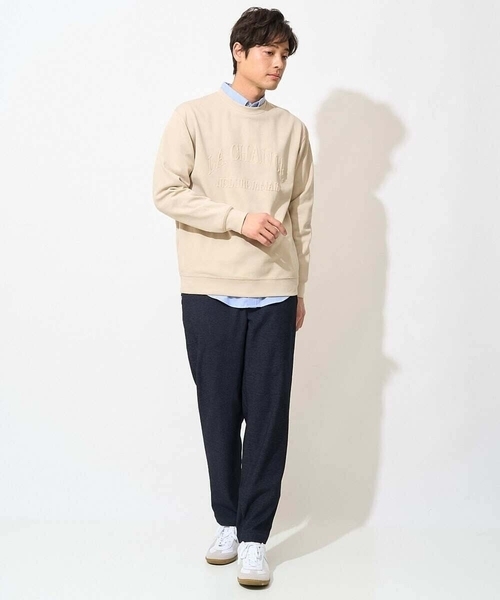 a.v.v(アーヴェヴェ)の「【ドライタッチ】ダンボールエンボスロゴプルオーバー(さらっとクリーンシリーズ)(スウェット・メンズ・ホワイト/ベージュ/ミント・50/48/46)」の12枚目の写真