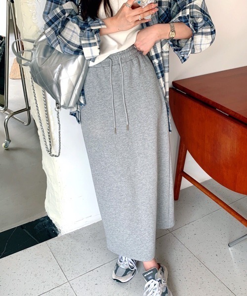 SHEENA(シーナ)の「ウエストゴムスウェットナロースカート(スカート・レディース・グレー/ブラック・M)」の7枚目の写真