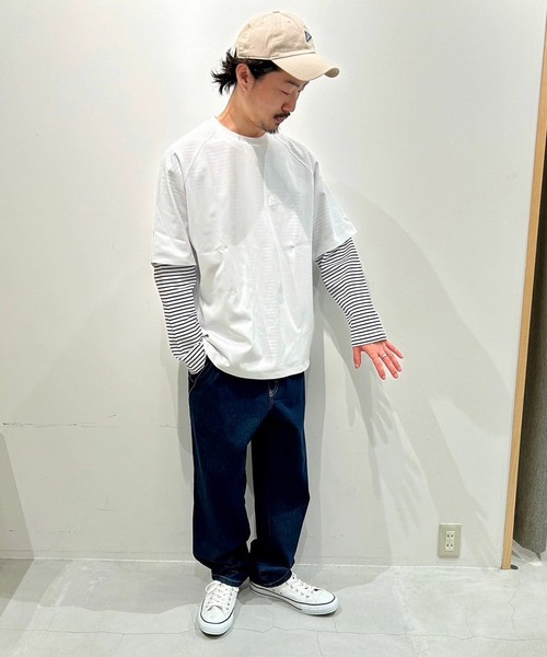 Grand PARK（グランドパーク）の「圧縮マイクロカノコラグランＴシャツ（Tシャツ/カットソー・メンズ・ホワイト/ネイビー/ブラック・MEDIUM/LARGE/X-LARGE）」の19枚目の写真