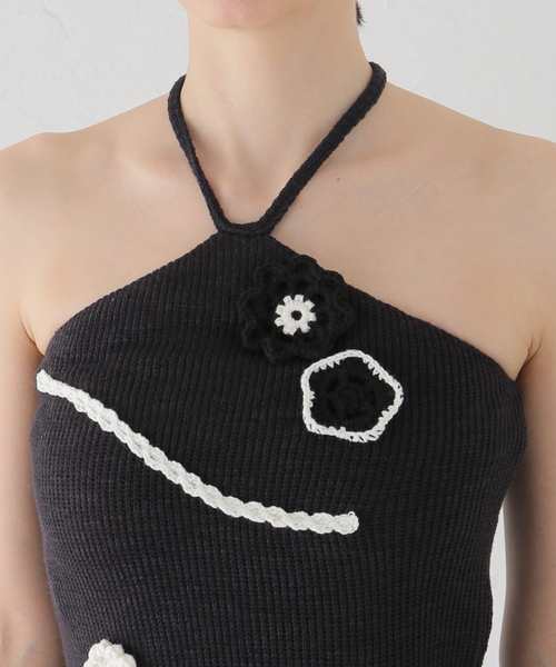 KIJUN/キジュン】 Sophie Halter-Neck Top