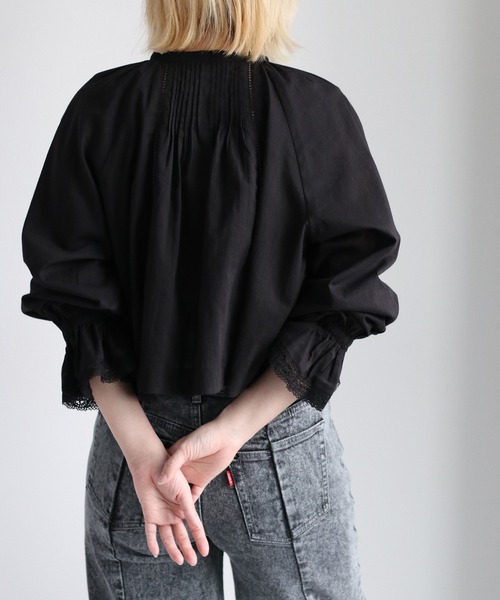 cepo（セポ）の「インド綿 フリンジボレロブラウス（シャツ/ブラウス・レディース・パープル/ブラック/オフホワイト・M）」の8枚目の写真