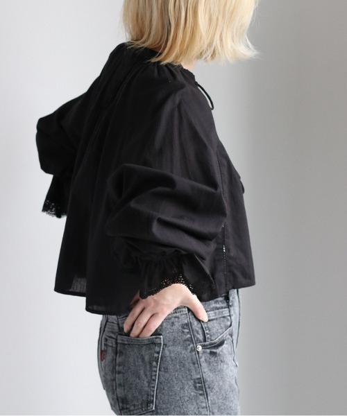 cepo（セポ）の「インド綿 フリンジボレロブラウス（シャツ/ブラウス・レディース・パープル/ブラック/オフホワイト・M）」の7枚目の写真