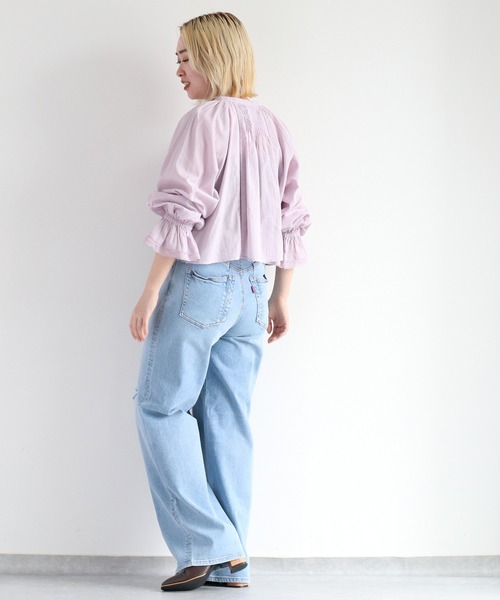 cepo（セポ）の「インド綿 フリンジボレロブラウス（シャツ/ブラウス・レディース・パープル/ブラック/オフホワイト・M）」の13枚目の写真