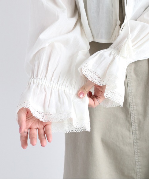 cepo（セポ）の「インド綿 フリンジボレロブラウス（シャツ/ブラウス・レディース・パープル/ブラック/オフホワイト・M）」の21枚目の写真