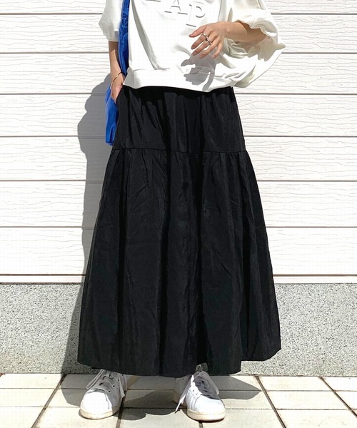 Q（キュー）の「ナイロンワッシャースカート（スカート・レディース・ブルー/ブラック・MEDIUM）」の11枚目の写真