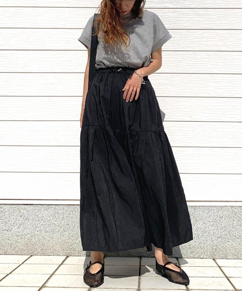 Q（キュー）の「ナイロンワッシャースカート（スカート・レディース・ブルー/ブラック・MEDIUM）」の12枚目の写真