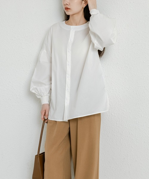 MAISON DE THERESE(メゾン ド テレーズ)の「前後2wayボリュウームスリーブ オーバーサイズブラウス(シャツ/ブラウス・レディース・ホワイト/ベージュ/ブラック・FREE)」の6枚目の写真
