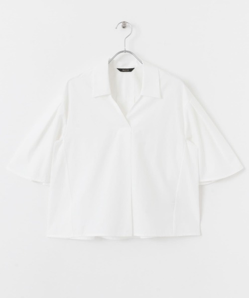 URBAN RESEARCH ROSSO WOMEN(アーバンリサーチ ロッソ)の「フレアスリーブショートシャツブラウス(シャツ/ブラウス・レディース・ホワイト/ストライプ/カーキ・FREE)」の11枚目の写真