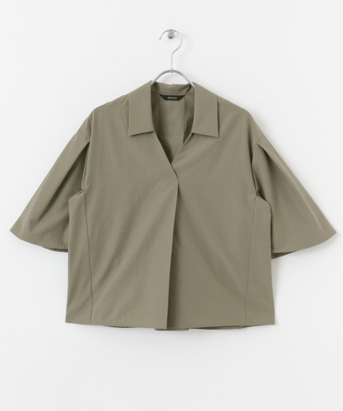 URBAN RESEARCH ROSSO WOMEN(アーバンリサーチ ロッソ)の「フレアスリーブショートシャツブラウス(シャツ/ブラウス・レディース・ホワイト/ストライプ/カーキ・FREE)」の12枚目の写真