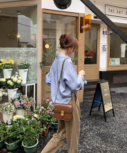 Miniministore（ミニミニストア）の「【新色追加】シャツブラウス 襟付き 長袖 レディース（シャツ/ブラウス・レディース・ホワイト/ダークベージュ/ブルー/ブラック/ネイビー・L/XL/M/S）」の21枚目の写真