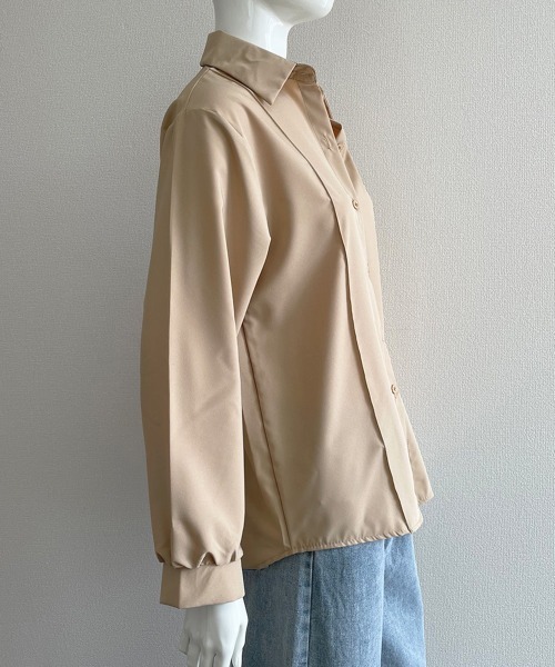Miniministore（ミニミニストア）の「【新色追加】シャツブラウス 襟付き 長袖 レディース（シャツ/ブラウス・レディース・ホワイト/ダークベージュ/ブルー/ブラック/ネイビー・L/XL/M/S）」の8枚目の写真