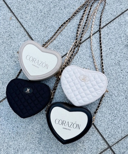 one after another NICE CLAUP（ワンアフターアナザーナイスクラップ）の「アソートハートショルダーバッグ（ショルダーバッグ・レディース・ブラック系その他/ブラック/ベージュ系その他/ピンク・FREE）」の9枚目の写真