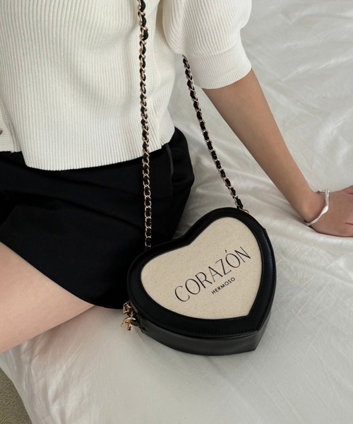 one after another NICE CLAUP（ワンアフターアナザーナイスクラップ）の「アソートハートショルダーバッグ（ショルダーバッグ・レディース・ブラック系その他/ブラック/ベージュ系その他/ピンク・FREE）」の15枚目の写真