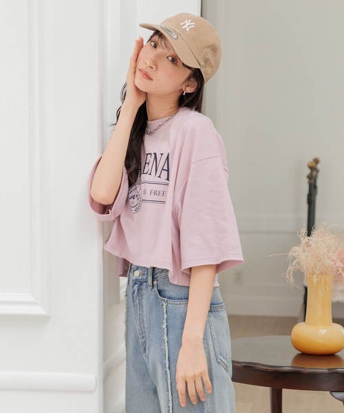 LOWRYS FARM（ローリーズファーム）の「リメイクショートＳＳ 115251（Tシャツ/カットソー・レディース・チャコールグレー/アイボリー/ピンク・FREE）」の13枚目の写真