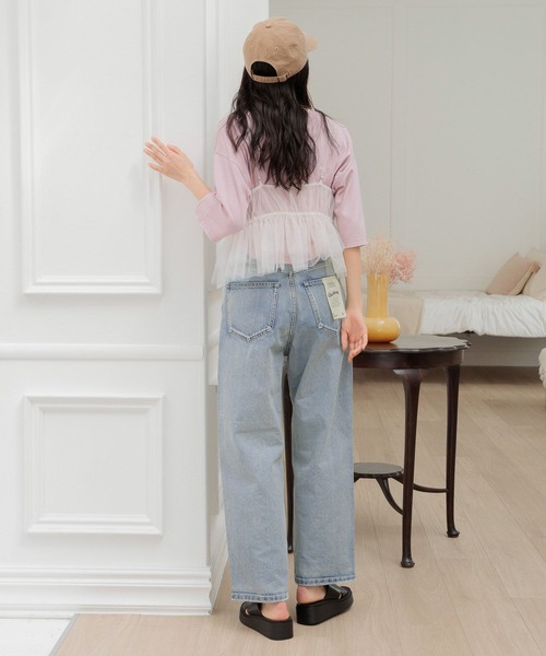 LOWRYS FARM（ローリーズファーム）の「リメイクショートＳＳ 115251（Tシャツ/カットソー・レディース・チャコールグレー/アイボリー/ピンク・FREE）」の16枚目の写真