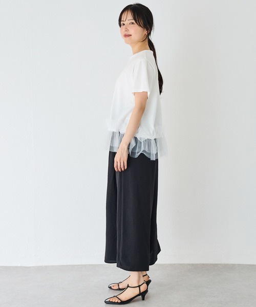 INCEDE（インシード）の「裾フリル 異素材プルオーバー（Tシャツ/カットソー・レディース・ブラック/オフホワイト・LL/L/M）」の19枚目の写真