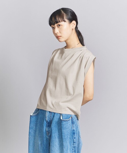 ユナイテッドアローズ フロントタックフレンチスリーブブラウス とろみ 