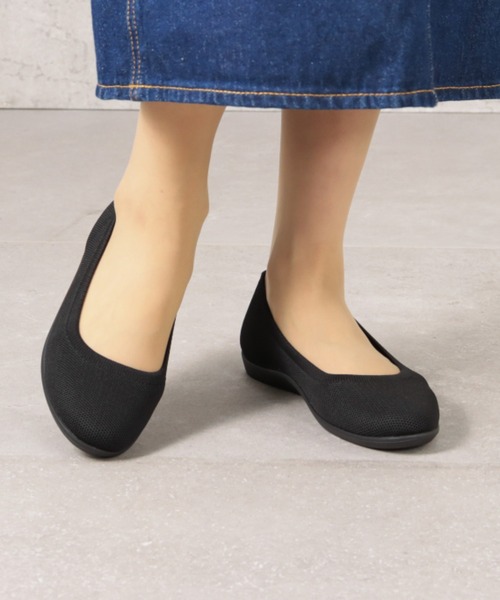 fuwaraku(フワラク)の「【fuwaraku】 洗える ニット素材 リラックスパンプス <2.0cmヒール> 【22.5cm~24.5cm】(パンプス・レディース・ブラック×グレー/ブラック/アイボリー・22.5cm/23.5cm/24.0cm/23.0cm/24.5cm)」の1枚目の写真