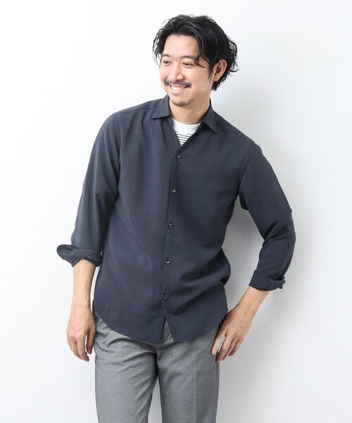 NOLLEY'S goodman(ノーリーズグッドマン)の「リネンライク スキッパーシャツ(シャツ/ブラウス・メンズ・サックスブルー/ダークネイビー・XL/L/M/S)」の19枚目の写真