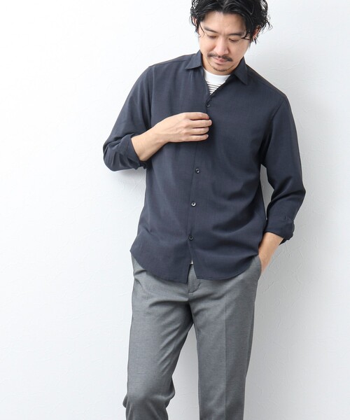 NOLLEY'S goodman(ノーリーズグッドマン)の「リネンライク スキッパーシャツ(シャツ/ブラウス・メンズ・サックスブルー/ダークネイビー・XL/L/M/S)」の16枚目の写真