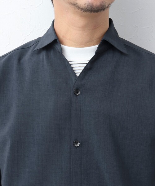 NOLLEY'S goodman(ノーリーズグッドマン)の「リネンライク スキッパーシャツ(シャツ/ブラウス・メンズ・サックスブルー/ダークネイビー・XL/L/M/S)」の4枚目の写真