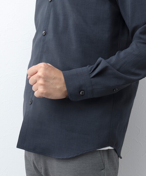 NOLLEY'S goodman(ノーリーズグッドマン)の「リネンライク スキッパーシャツ(シャツ/ブラウス・メンズ・サックスブルー/ダークネイビー・XL/L/M/S)」の3枚目の写真