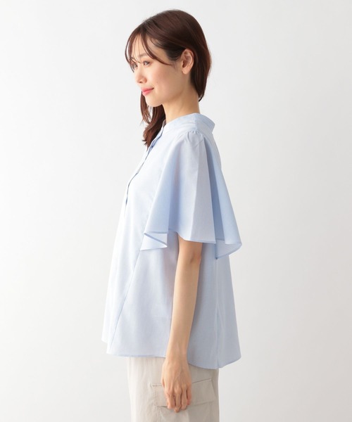 GLOBAL WORK（グローバルワーク）の「お手入れらくらくフレンチリネンフリルブラウス/987194（シャツ/ブラウス・レディース・ミント/ブルー系2/グレイッシュベージュ/ブラック/ネイビー系9・M/L）」の20枚目の写真