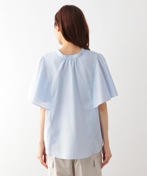 GLOBAL WORK（グローバルワーク）の「お手入れらくらくフレンチリネンフリルブラウス/987194（シャツ/ブラウス・レディース・ミント/ブルー系2/グレイッシュベージュ/ブラック/ネイビー系9・M/L）」の21枚目の写真