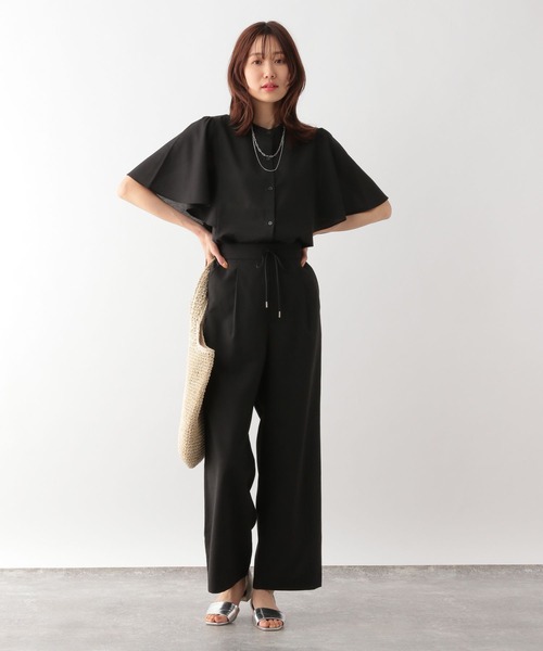 GLOBAL WORK（グローバルワーク）の「お手入れらくらくフレンチリネンフリルブラウス/987194（シャツ/ブラウス・レディース・ミント/ブルー系2/グレイッシュベージュ/ブラック/ネイビー系9・M/L）」の12枚目の写真