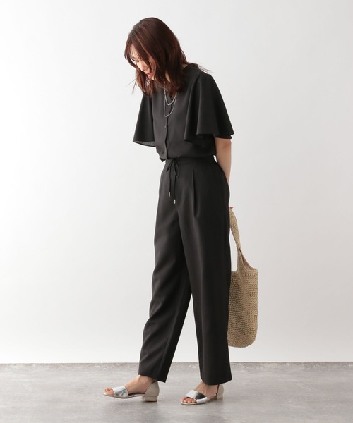 GLOBAL WORK（グローバルワーク）の「お手入れらくらくフレンチリネンフリルブラウス/987194（シャツ/ブラウス・レディース・ミント/ブルー系2/グレイッシュベージュ/ブラック/ネイビー系9・M/L）」の13枚目の写真