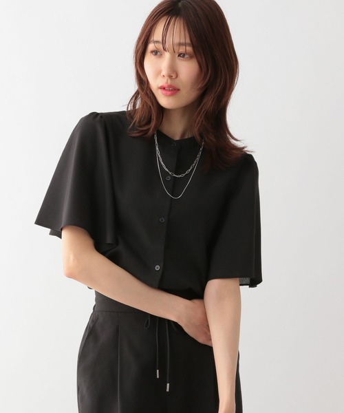 GLOBAL WORK（グローバルワーク）の「お手入れらくらくフレンチリネンフリルブラウス/987194（シャツ/ブラウス・レディース・ミント/ブルー系2/グレイッシュベージュ/ブラック/ネイビー系9・M/L）」の14枚目の写真