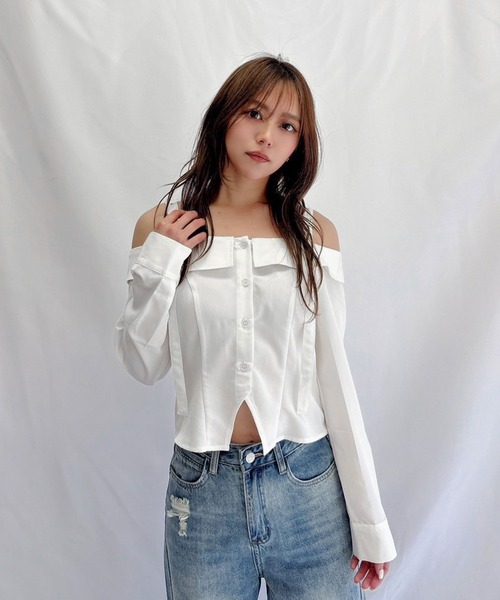 ENVYM（アンビー）の「オフショルシャツ（シャツ/ブラウス・レディース・チェック/ホワイト/ブラック・FREE）」の16枚目の写真