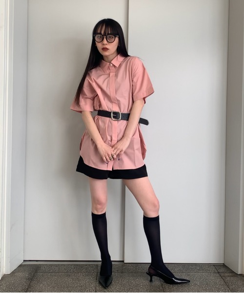 ブラウス シャツ 「ZOZO限定」セットアイテム　ハーネスベルト付きシャツSS/119118 レディース JEANASIS（ジーナシス）の「【ZOZO限定】セットアイテム
